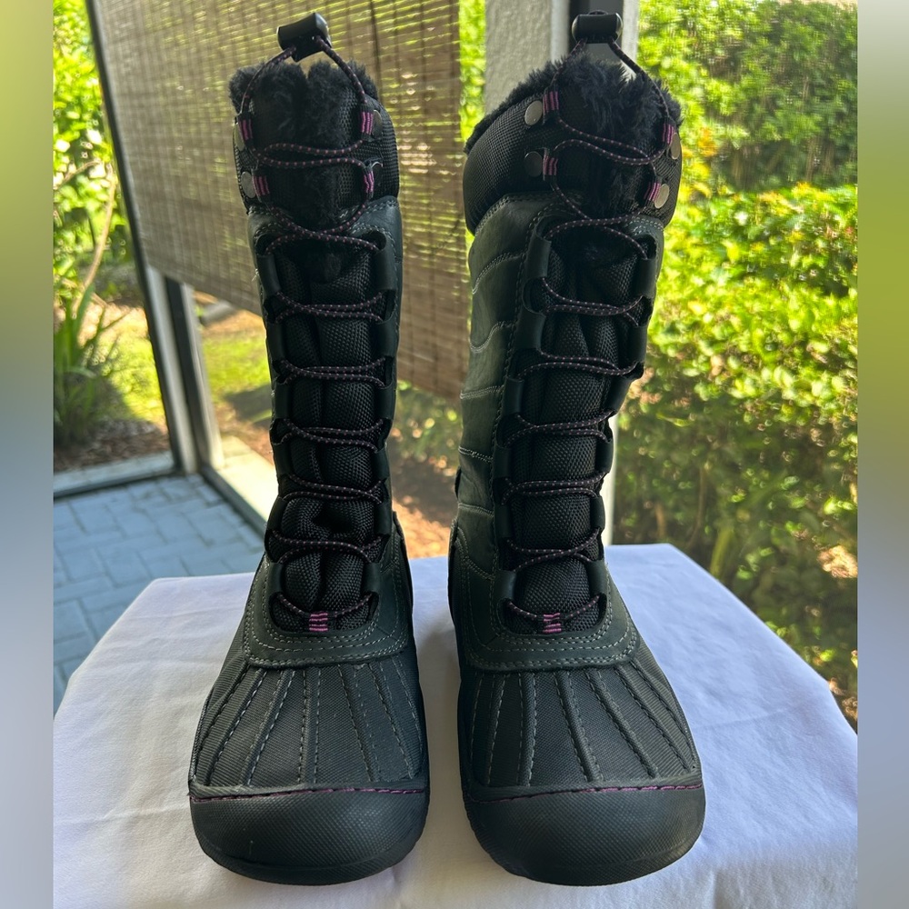 Black and Pink Winter Boots